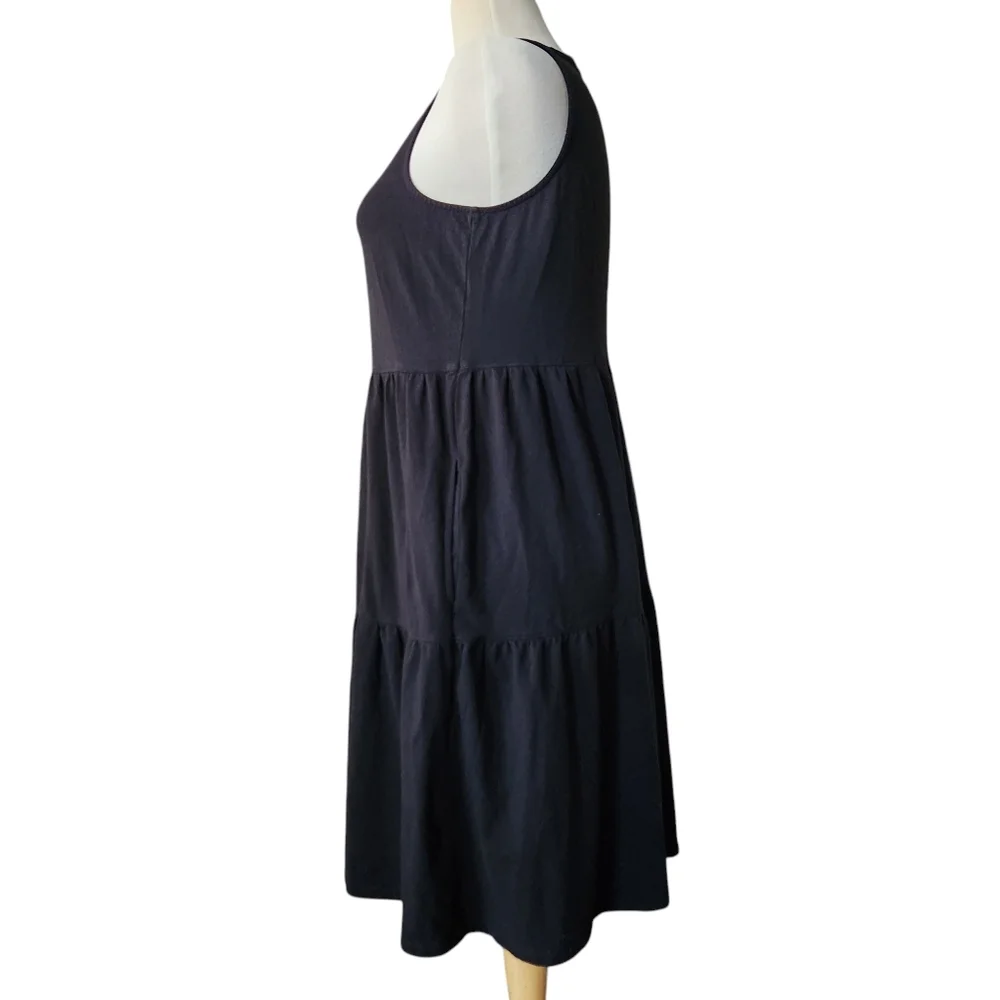 Frye Tiered Sleeveless Sundress Inseam Pockets Women's Size S Black - Picture 3 of 8
